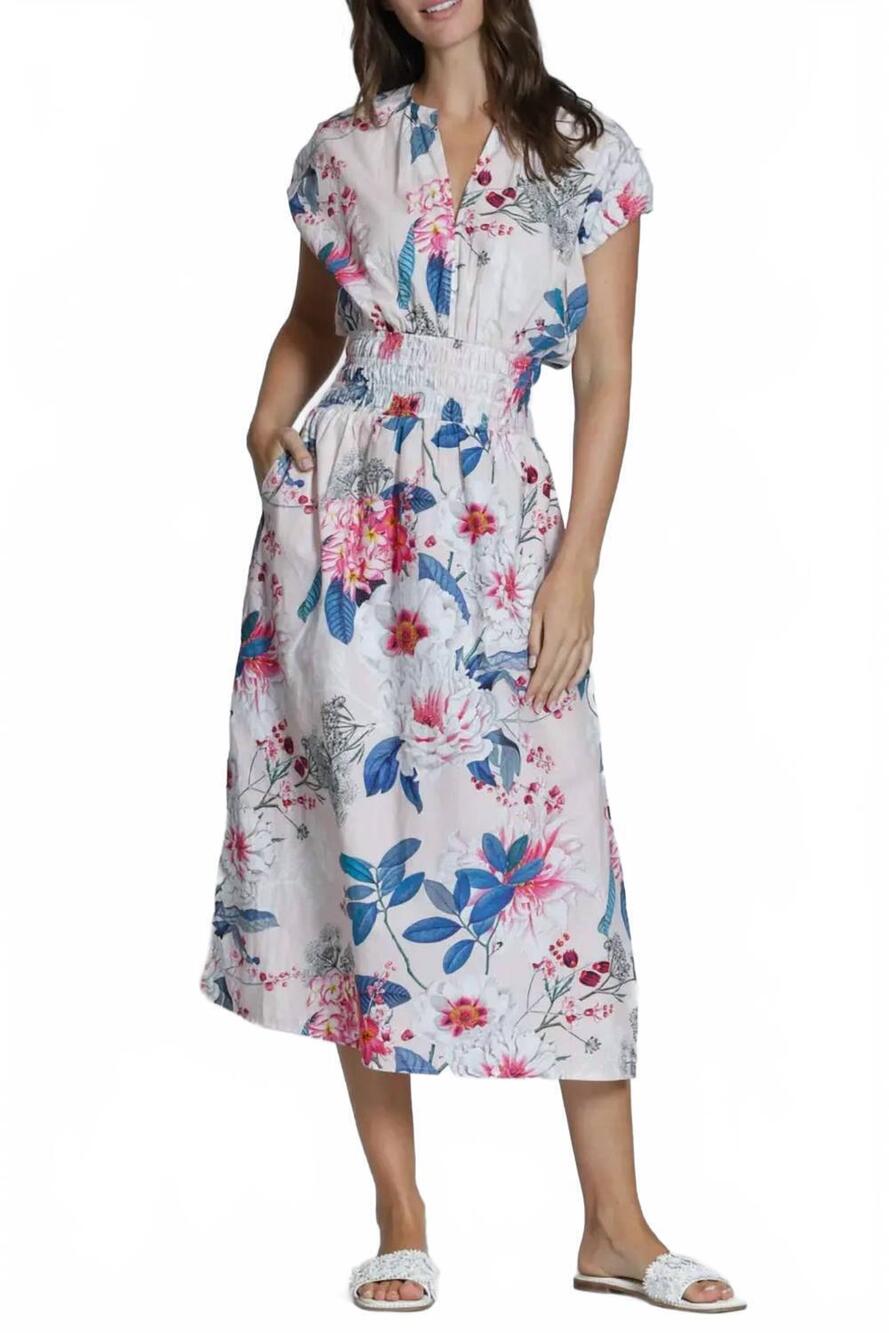 NEW APNY smocked waist midi dress in floral blush